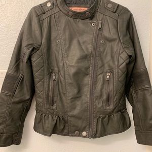 A navy green Jean jacket